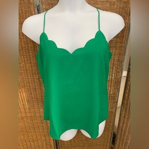 J Crew Factory green scalloped camisole NWT Sz 12
